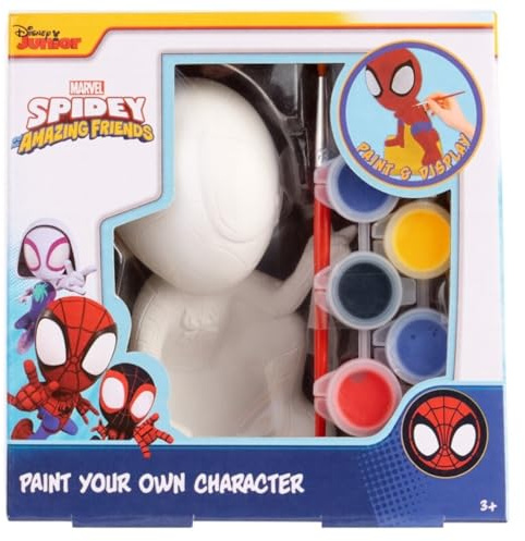 Disney Junior Spiderman and Friends – Plaster Figure to Paint with Paints and Brush – Creative Craft for Children +3 Years