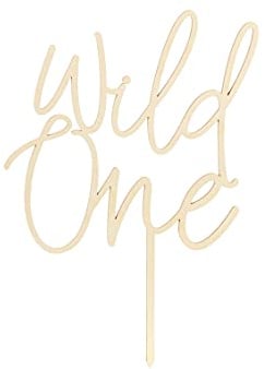 Schiggeria Wild One Cake Topper aus Holz, Tortendeko für 1. Geburtstag, Kuchendekoration für Junge und Mädchen, Erster Geburtstag, Kindergeburtstag, Geburtstagstorte, Kuchendeko, 17x13cm, natur