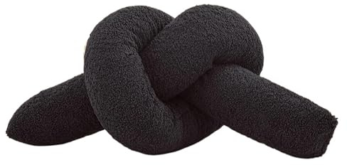WENYAZIGUO Coussin noué, Coussin noué tissé à la Main Multicolore 10x160cm(Black)