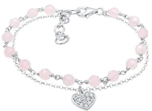 Elli Armband Damen Herz Kugel mit Kristalle in 925 Sterling Silber
