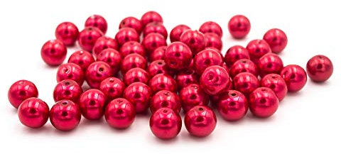 40 by Vintage Parts DIY Jewels Glass Wax Beads, Burgundy, 10