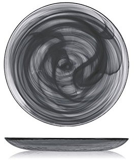 H&H 7623503 Lot de 6 assiettes en verre, noir