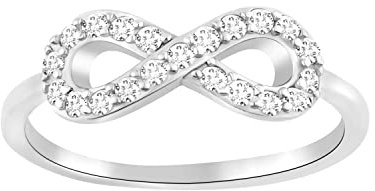 Sofia Milani - Damen Ring 925 Silber - mit Zirkonia Steinen - Unendlichkeit Infinity Ring - 10088-60 (19.1)