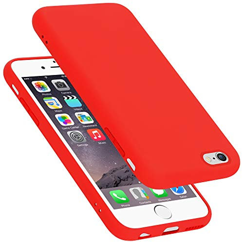 cadorabo Coque Compatible avec Apple iPhone 6 / 6S, Étui Housse en Silicone- Coque pour iPhone 6 / 6S- Protection Antichoc, Anti-Empreintes- TPU Housse de Protection - Mat Liquid Red