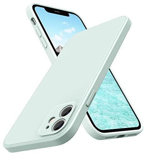 SURPHY für iPhone 11 Hülle Silikon mit Kameraschutz, Flache Kante Handyhülle iPhone 11 Case 6,1 Zoll Dünn Schutzhülle, Seafoam
