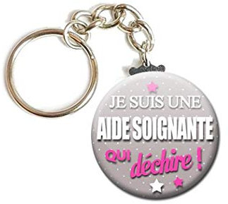 Porte Clés Chaînette 3,8 centimètres Aide Soignante qui déchire Idée Cadeau Accessoire Anniversaire Noël Remerciement Médical Hôpital