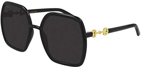 GUCCI Womens GG0890S Sunglasses, Black-Black-Grey, 55