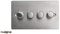 Volex 4 Gang Light Dimmer Flush/Angled Switches Socket Toggles (Brushed Stainless Steel Angled)