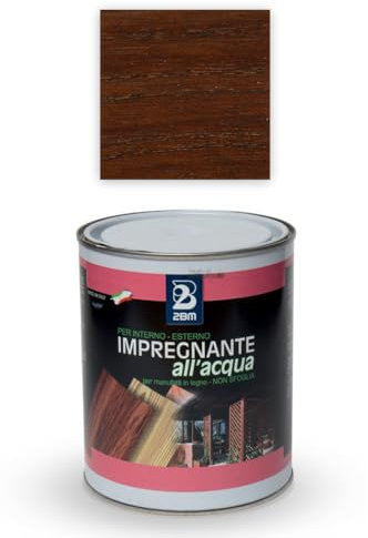 Impregnante Legno all'Acqua Colore MOGANO interni esterni 2BM | NON SFOGLIA, NON PELLICOLA | Trattamento Preventivo Anti Raggi UV | Protezione da Agenti Atmosferici e Parassiti | Barattolo 750 ml