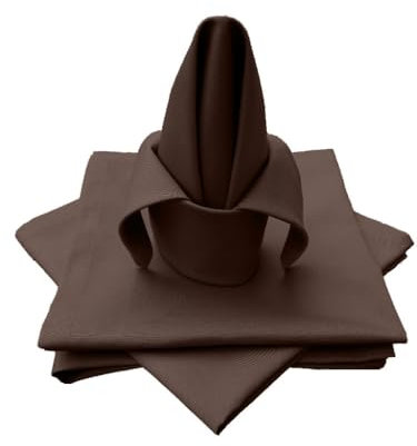 Lemos Home Hochwertige Stoffserviette Tischtuch 4 Stück aus 100% Baumwolle Kollektion Konzept, Farbe & Größe wählbar (Stoffserviette 4er Set - 45x45cm, Chocolate)