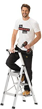 Aluminium Folding Step Ladder, Portable, Heavy Duty 3 or 4 Tread Step Ladder (3 Tread)