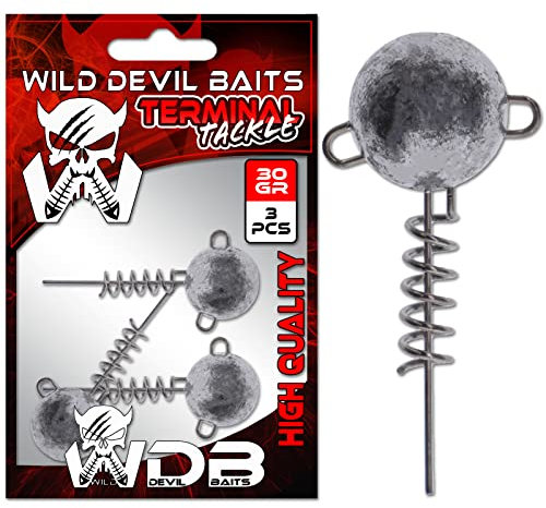 Wild Devil Baits Screw Jig Head Schraub Jigkopf Spiral Bleiköpfe Schraub Jighaken (20g)