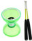 predolo Diabolo Professionnel à 3 Roulements avec Baguettes Kit d'embrayage Jouet de Jonglage 12cm, Vert