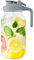 Glass Mason Jar Pitcher, 64 oz Wide Mouth Jug with Pour Spout Handle Lid for Cold Brew Coffee, Ice Beverage, Iced Juice, Lemonade, Sun Tea, Fruit Drinks Container