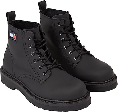 Tommy Jeans Herren Mid Boot Stiefel Lace Up zum Schnüren, Schwarz (Black), 46