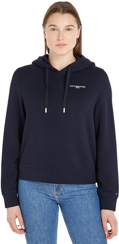 Tommy Hilfiger Damen Hoodie 1985 Rlx Mini Corp Logo Hoodie mit Kapuze, Blau (Desert Sky), S