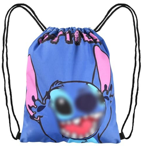 VIYAAN Kordelzug Rucksack Stitch, Stitch Rucksack Kordelzug, Reisetasche für Jungen oder Mädchen, Kinder Beutel mit Kordelzug, für Kinder Geschenk Mitbringsel Tüten