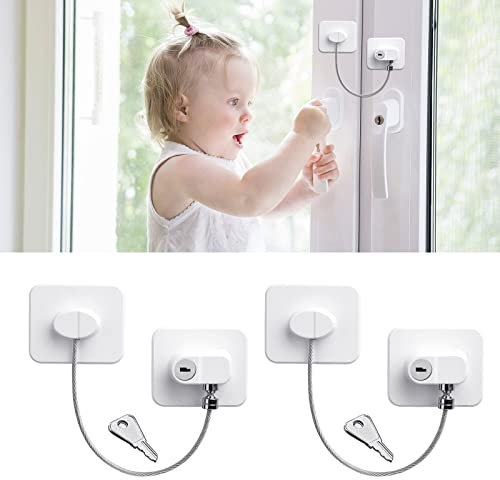 Seguridad para Ventanas Puertas, Limitadores de Puertas y Ventanas, Cerraduras de Puertas y Ventanas, Puerta Cierre de Seguridad, Cerradura Nevera, Candado Nevera Autoadhesiva
