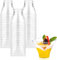 LATERN 60 Piezas Tazas de Postre de Plástico, 75ml Vasos de Postre Cuadrado Acampanado Copa de Aperitivo de Parfait Transparente Tazón para Servir Reutilizable para Fiesta de Mousse Pudín (5,3 x 5cm)