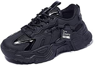 IFIKK 2023 Neueste Frühjahr Damenschuhe Mit Dicken Sohlen Erhöhen Lässige Sportschuhe Schuhe Mit Dicken Sohlen Flache Schuhe Trendige Turnschuhe (AC6,39)