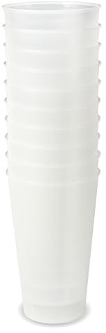 Schramm® gobelet réutilisable env. 400ml mat transparent au choix 10, 20, 30 ou 50 pièces de capacité réutilisable gobelet à boire en plastique réutilisable, Dimension:10 Stück