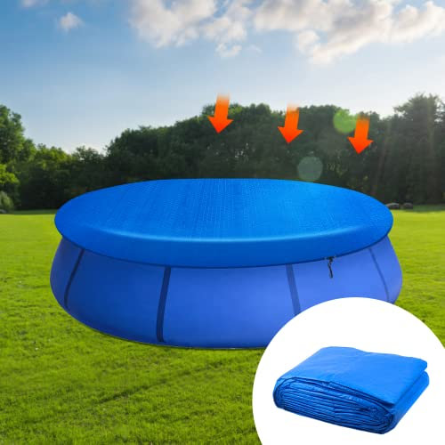 10FT Round Pool Cover, 10 Foot Swimming Pool Covers for Frame Inflatable Pools Hot Tub Spa Paddling Cover, Waterproof and Dust Cover Above Ground Pools Lid Trampolines Covers, 10 FT Pool Cover