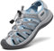 DANNTO Sandalen Damen Trekking Sportsandalen Outdoorsandale Geschlossene Gummi Wandersandalen Sommer für Reisen（Beige,39）