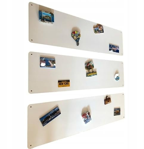 STALFOM 3x Panneau Magnétique en Acier Mural Blanc 80x22 Tableau Magnétique Plaque à Visser Aimanté Idéal pour Mur