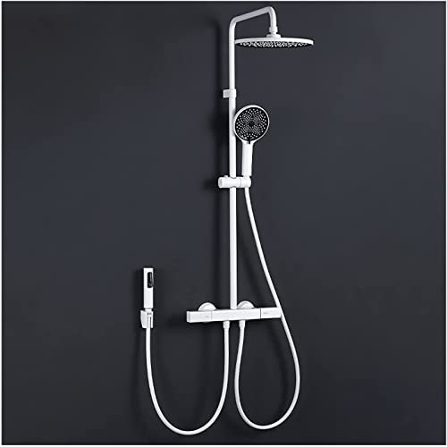 DSeenLeap Klassische Regendusche mit 10-Zoll-Duschkopf, Duschhahn-Set, wandmontiertes Dusch-Kombi-Set, Regenmischdusche aus Messing mit Wannenauslauf, Handbrause mit 3 Modi, Bidet-Sprüher, Chrom.