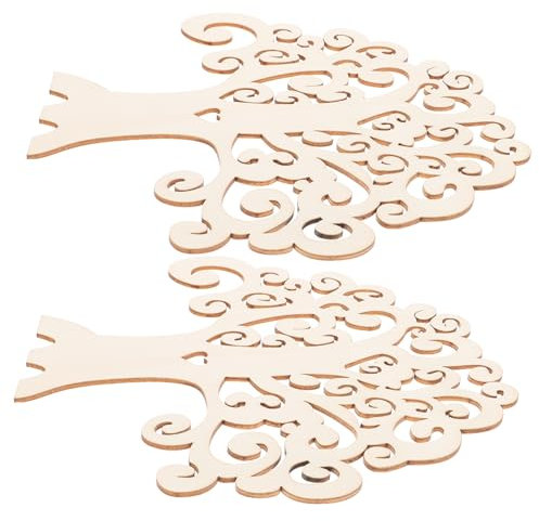 STOBOK 4stücke Holzscheiben Mit Herzloch Für Diy Familienbaum Bastelprojekte Rustikale Dekoration Für Hochzeiten Weihnachten Und Mehr