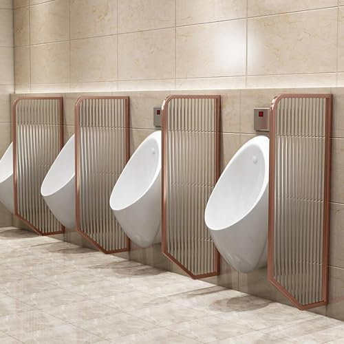 Gvqng Urinal für Männer Datenschutz-Schallwand, An der Wand montiert Urinal-Sichtschutz, Edelstahl Toiletten-Badezimmer-Trennwand,Öffentliche Toilettentrennwand Mit gehärtetem Glas,C,2pcs