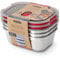 BLACK + BLUM - Lot de 3 Boîtes Repas Hermétiques - Inox Compatible Micro-Onde, Lave-Vaisselle, Four et Congélateur - Couvercle Sécurisé - 3 x 600 ml - Gris/Rouge