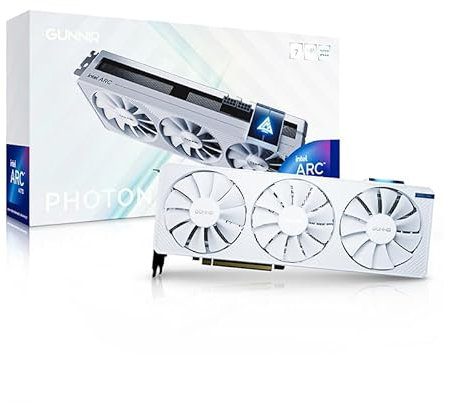 WEELIAO GUNNIR Intel Arc A770 Photon 16G OC - Scheda grafica bianca, scheda video da 2400 MHz, 16 GB 256-bit GDDR6, PCIE 4.0, 1 HDMI, 3 DP, 3 ventole, TBP 285