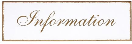 Dekolando Deko Türschild - Information - Schild 150 x 50 mm - Schilder Türschilder Namensschilder Wohnung selbstklebend Holzschild Tür Holzschilder