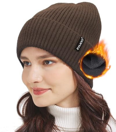 Zylioo S/M/L/XL/XXL Berretto invernale in pile, per testa grande e piccola, caldo berretto invernale, Pile alimentazione caffè, L/XL