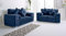 Sofahub Milton Blue Plush Velvet Living Room Sofa Set - Button Tufted Design with Foam Seats & Chrome Feet | 2 Seater, 3 Seater, 3+2 & Corner Sofa Options - Fullback Sofa (Blue, 2 Seater)