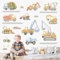 wondever Wandtattoo Kinderzimmer Junge Fahrzeuge Wandaufkleber Bagger Baufahrzeuge Traktor Auto Wandsticker Wanddeko für Kinderzimmer Babyzimmer Junge Spielzimmer