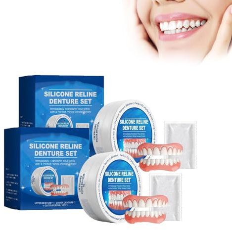 Bikenda Lot de 2 reliures en silicone pour prothèses dentaires souples