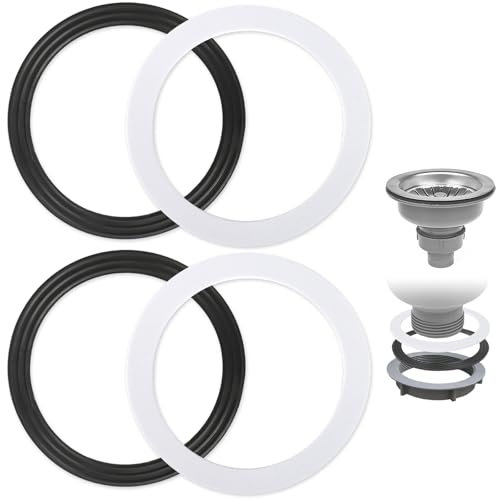 2 Set 110 mm O Ring Seal Washer, Bath Plug Seal Washer Gasket, 110mm Seal Strainer Basket Replacement, Sink Drain Accessories for Push-Type Pop up Sink Drain Plug Metal Basin Plugs