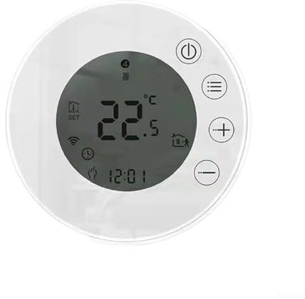Lecreatekit - Termostato inteligente Wifi, termostato WiFi montado en pared, termostato de ambiente programable, termostato inteligente para calderas de gas, Tuya, Google Home y Alexa (GC-Wifi)