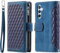 Unichthy For Samsung Galaxy S25 Zipper Case 7 Card Slots with Strap Shockproof Leather Flip Wallet Purse Handbag Zip Pocket Phone Cover Magnetic Stand Skin for Samsung Galaxy S25 Navy Blue