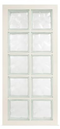 Panel prefabricated with water-repellent cement, vertical use | N. 10 glass blocks (2x5) mm 190x190x80 corrugated transparent | Dimension 470x1070 mm | Sales unit: 1 panel