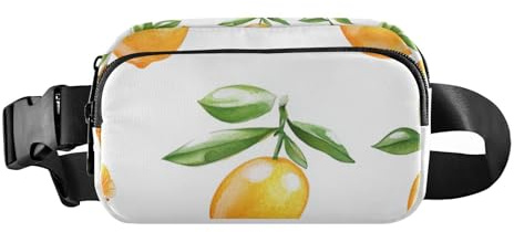 Stilvolle Umhängetasche mit Cartoon-Motiv, für Damen, Herren, Teenager, große Kapazität, Bauchtasche mit verstellbarem Riemen für Reisen, Einkaufen, Laufen, Gelbe Cartoon-Früchte, 1 size