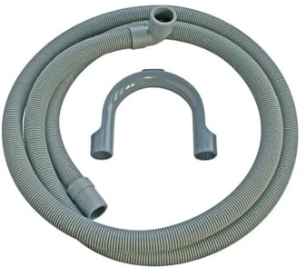 SOS Accessoire Universal-Ablaufschlauch mit geradem Auslass – abgewinkelt 19 – 21 mm (L2500 mm) für Waschmaschine aller Marken PLD1243