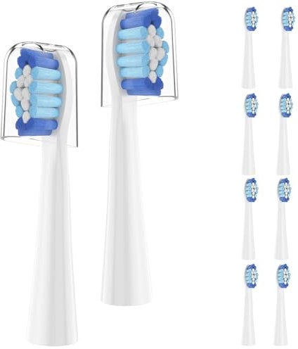 10 Stück,TravLand Ersatzbürsten Kompatibel mit Pulsonic, Weiß, Aufsteckbürsten für tägliche Zahnreinigung