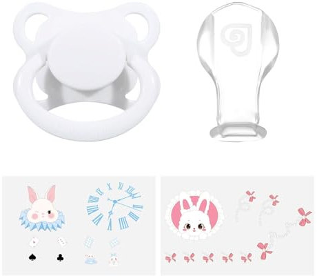 Landofgenie Erwachsene Schnuller mit DIY Aufkleber Set Schnuller in Schnuller in Mondform