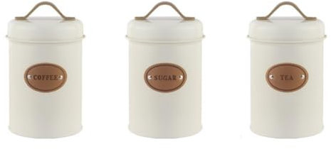 FIRSTXIU Juego de 3 botes de metal vintage multifuncionales para cocina, botes de metal vintage con cubiertas