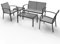 RANSENERS Premium 5tlg-Set Gartenmöbelset - Sofagarnitur mit Metallrahmen und Polyrattan Sitzfläche für Garten Terrasse und Balkon - Grau