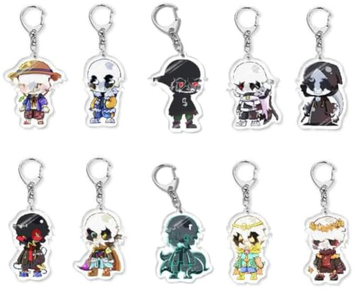 FEIDIAO UnderTale Porte-clés Sans Acrylique Porte-clés Cosplay Jeu Rôle Chibi Figure Sac Décor Accessoires 10pcs