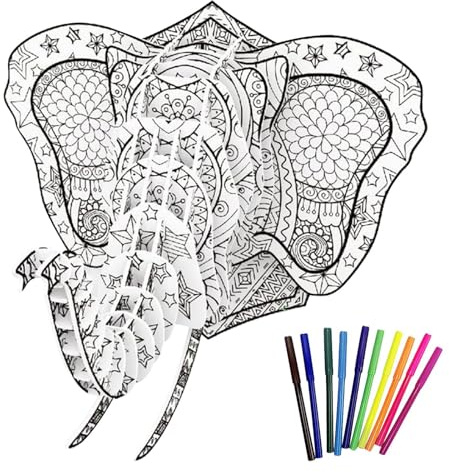 3D-Puzzle-Set zum Ausmalen – Kreatives Publiss-Set für Kinder | Lernspielzeug für Kleinkinder, Mädchen, 10 Farbstifte inklusive, bemalt